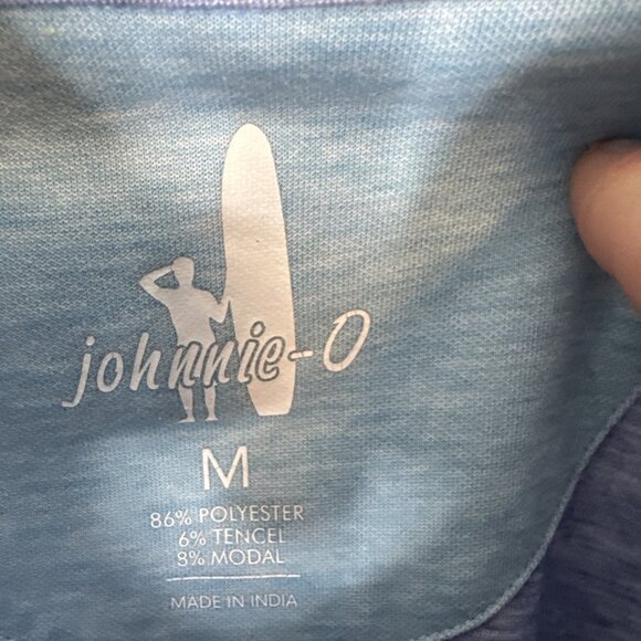Johnnie-O Heathered Performance Quarter Zip Pullover Blue Men’s Medium - Picture 3 of 7